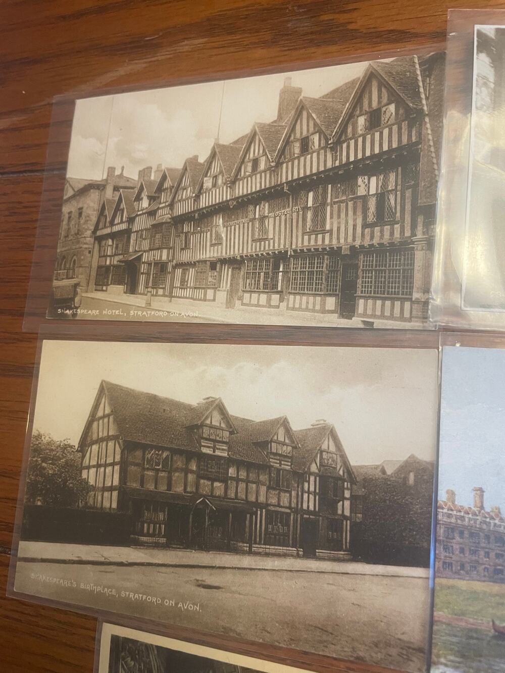 9 Vintage UK Europe Postcards Shakespeare Cambridge Paris Warwick Castle Lot